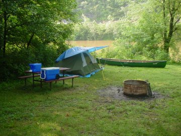 Camp, camping/canoeing - Town Creek campsite along the Potomac/C&O Canal
